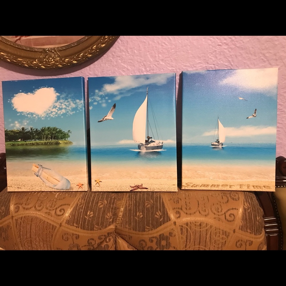 COPY - Wall Art beaches water boats birds